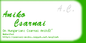 aniko csarnai business card